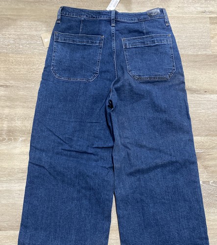 J Crew Women’s Medium Wash High Waist Raw Hem Slim Wide Leg Jeans Sz 30 NWT - Picture 8 of 10