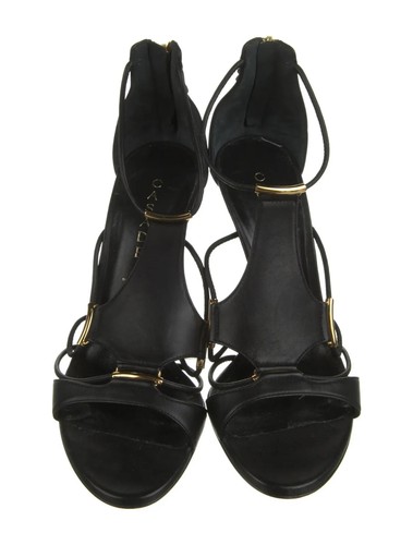 CASADEI Black Leather T-Strap Sandals Size 8 Good Used Condition with Dust Bag - Picture 3 of 5