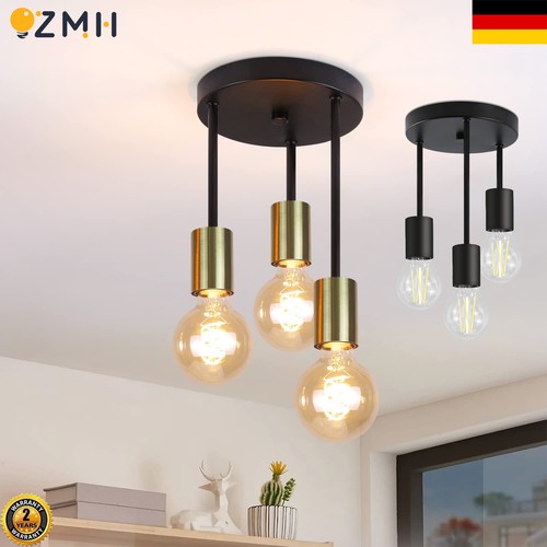 Vintage Deckenlampe Retro Industrial Deckenleuchte Lampe 3Flammig Wohnzimmer E27