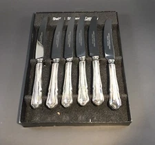 VTG Sheffield Silversmith Set of 6 Dinner Knives Stainless  New In Original Box