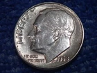 SILVER  ROOSEVELT DIME: SCARCE 1958-P IN ABOUT UNCIRCULATED CONDITION!