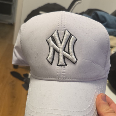New York Yankees Cap weiß aus Baumwolle, verstellbar, Logo vorne, Baseball Mütze
