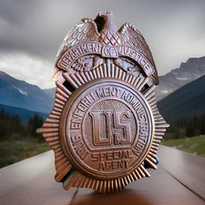 Drug Enforcement Agency DEA Special Agent Badge 3D Solid Wood 18x13 Wall Plaque