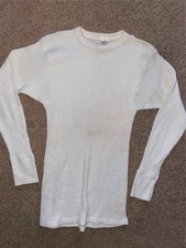 VTG 70S 80S LARGE HAND TEX WAFFLE LINED THERMAL LONG JOHN SLEEVE UNDER SHIRT