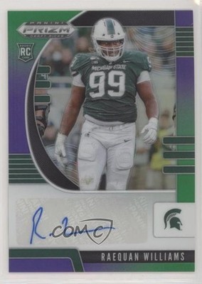 2020 Prizm Draft Picks Rookies Purple & Green 140/199 Raequan Williams Auto 9r9