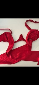 Victoria&rsquo;s Secret Dream Angels Red Bow Balconet Bra Unlined Wired LARGE $60 NWT