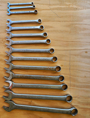 Proto SAE 14 piece combination wrench set stamped ''MADE IN USA''