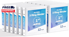 3 Ring Binders 1 Inch 12 Pack Clear View Binders Bulk Three Ring