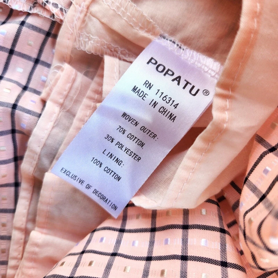 Vestido Popatu Bebé Niña Rosa/Negro Algodón Cuadros con Chaqueta Bolero Niños Talla 12M Foto 4 de 4