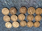 15 each 90% Silver,  One  Rosevellt and Fourteen Mercury dimes