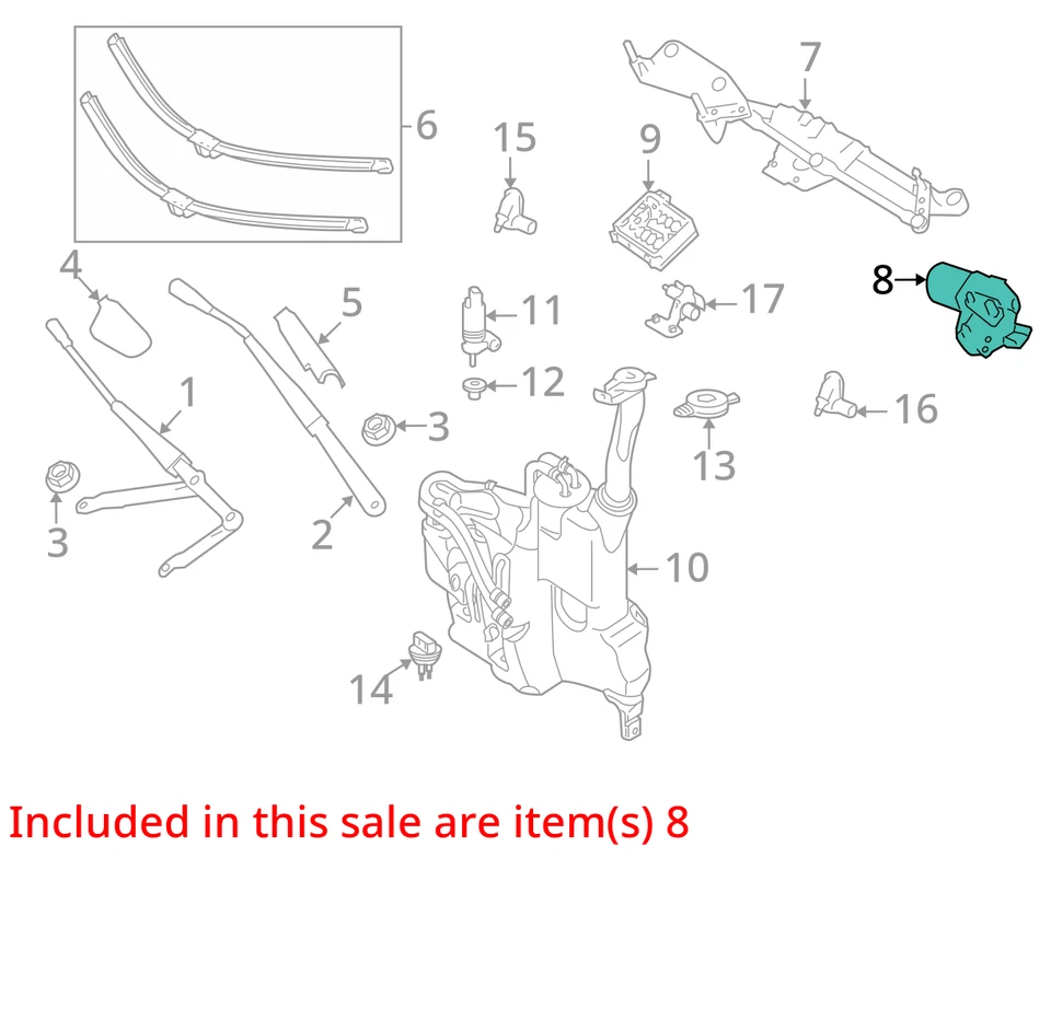 2007 Mercedes-Benz GL450 Front Windshield Wiper Motor OEM 140K Miles 4WD - Image 3 of 4