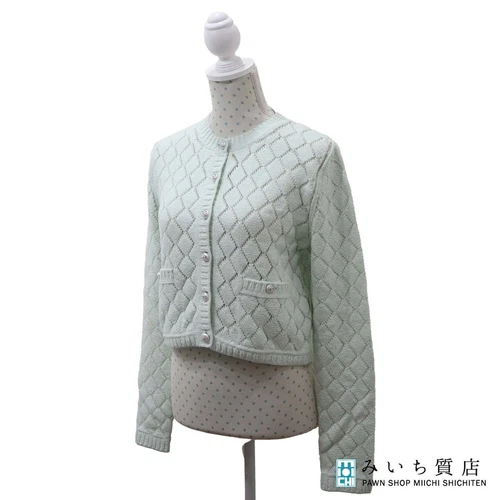 Cardigan Chanel capospalla P75071 Coco Mark 38 taglia verde chiaro donna 23k281 1
