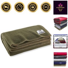 Military Style Wool Blend Blanket - 64x90 for Camping, Survival, and First Aid