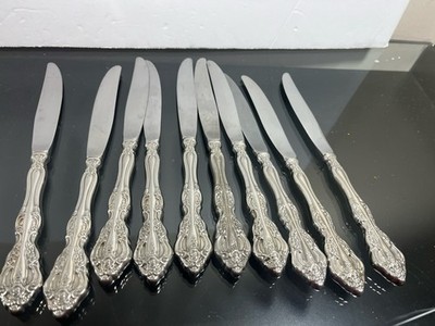 Set Of 10 Oneida Cube Michelangelo Stainless 9  Dinner Knives