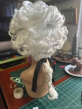 Baroque  Wig  17th 18th Century Victorian Fancy Dress Drama Group black ribbon
