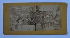 ca. 1860 s ANTIQUE FOREIGN MILITARY STEREOVIEW OF SOLDIERS, WAR VIEW ?