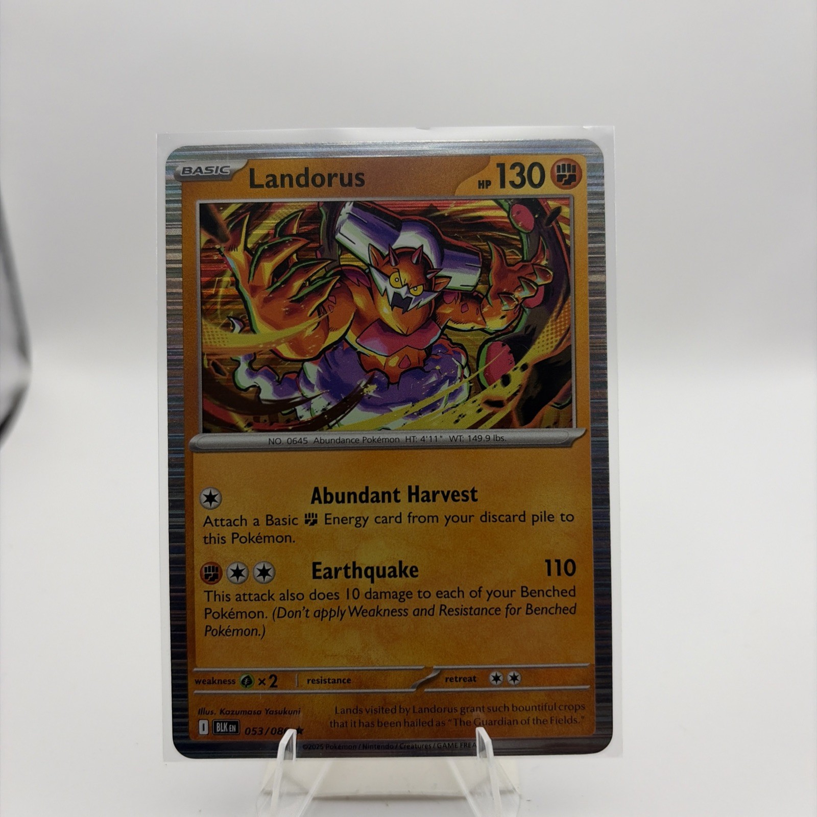 Pokémon Landorus Sv: Black Bolt Rare Reverse Holo 053/086 English