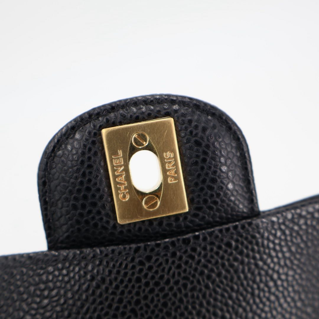 Authentic CHANEL Black Gold 23 Matelasse  Double Flap Chain Shoulder Bag image 8