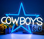 16"x14" Dallas Cowboys Texas Sports LED Neon Sign With Dimmer USB Powered Light