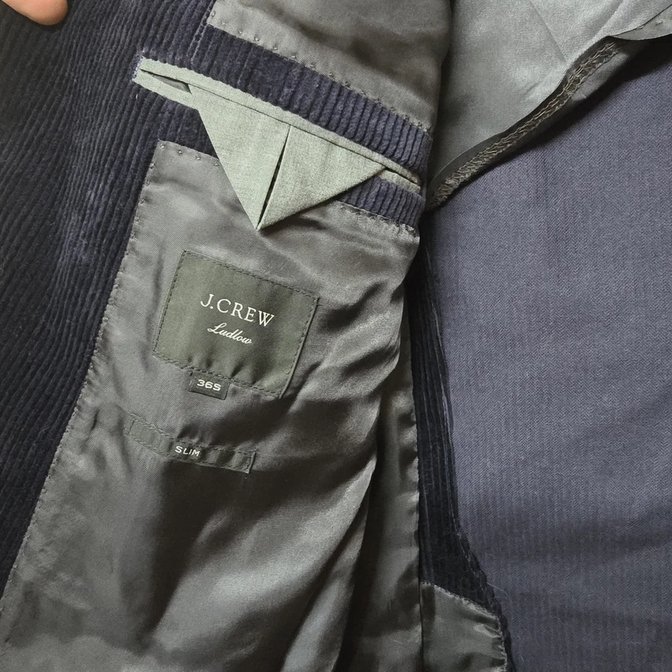 Blazer J Crew Ludlow Pana Para Hombre 36S Duca Visconti Calce Ajustado Dos Botones Azul Foto 4 de 4