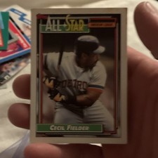 Topps 1992 Cecil Fielder All-Star #397 Detroit Tigers Baseball Card