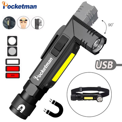 Hands-Free Flashlight Magnetic Work Light USB Rechargeable Work Lamp USB Recharg