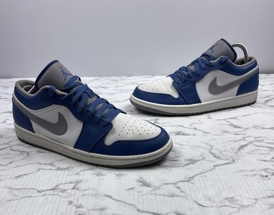 NIKE AIR JORDAN 1 LOW ''True Blue Cement'' - Size 13 #553558-412 Basketball Shoe
