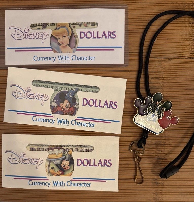 RARE: Lot of Disney Collectibles - WDW Bolow Tie + Disney Cash