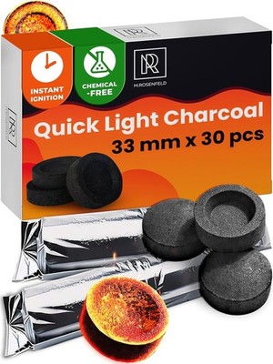 30 Pcs Charcoal Discs to Burn Incense - Hookah Charcoal Hookah Coals for Hookah