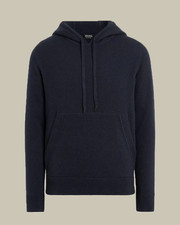 Zegna Oasi Cashmere Hoodie Navy Blue Sweater Pullover Size 54 RRP £1950 31625G