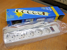 Seven Star 5-Outlet 220V Euro Surge Protector Power Strip