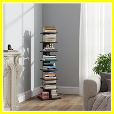 Book Shelf, Narrow Spine Bookshelf, 8-Tier Bookcase for Small Space