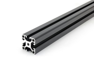 Aluminiumprofil schwarz 40x40 L I Typ Nut 8 leicht Alu Profil Zuschnitt 2-3m