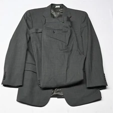 Jos A Bank 40R 34x30 Green Check 100% Wool Mens Jacket Pants Suit