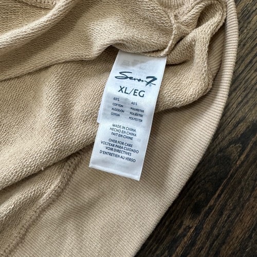 Tan Pullover Hoodie Neutral Safari Kangaroo Pocket SEVEN7 *NWT* / Sz XL - Picture 7 of 15