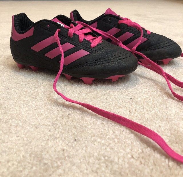 ADIDAS Goletto YOUTH GIRLS Size 11K Black/ & Pink SOCCER CLEATS Shoes | eBay