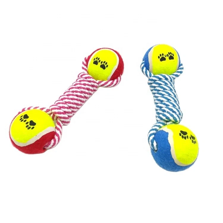 6 Pack Double Tennis Ball End Tug Toy Braid Rope Chew Toy Lot Aggressive Chewer  - Image 3 of 4