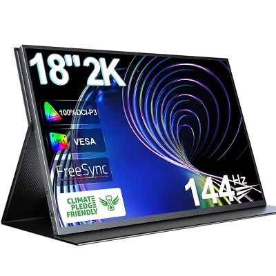 UPERFECT Monitor Gaming Portatile 18 Pollici 2560x1600 IPS Grande Schermo HDMI USB C 144Hz