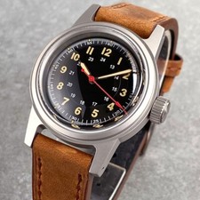 Luminous Diving Vintage Field Watch NH35 Mechanical Men Wristwatch Leather Band