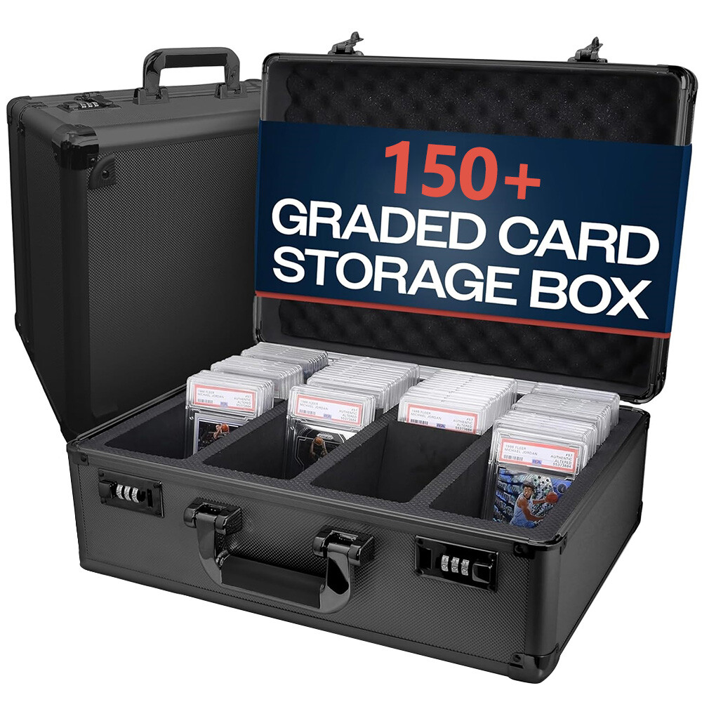 4 Row Graded Card Case Storage Box for 150 Graded Sports Trading