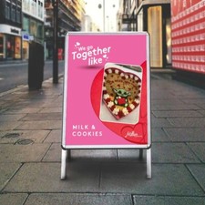 A1 Silver A-Board Double Sided Pavement Sign Poster Display