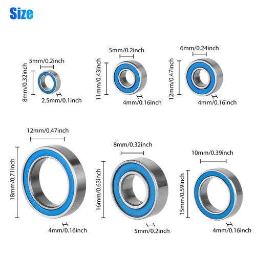 21Pcs For 1/10 Traxxas Slash/Stampede 4WD 4X4 VXL Bearing Kit RC Car Upgrade  - Picture 4 of 10