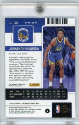 2021-22 Contenders Jonathan Kuminga Green/Blue Shimmer Rookie