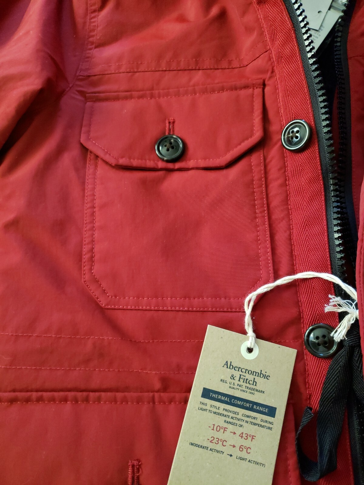 Abercrombie Fitch Men s Trekking Parka Size XS Red New With Tags eBay