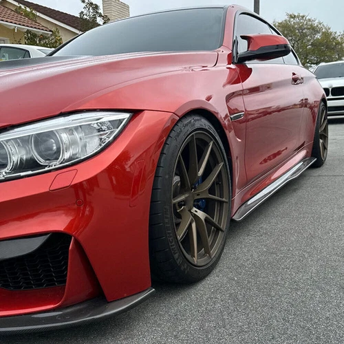 Carbon Fiber Side Skirts Extension Lip Spoiler for BMW F80 M3 F82 F83 M4 2014-19 - Foto 10 di 11
