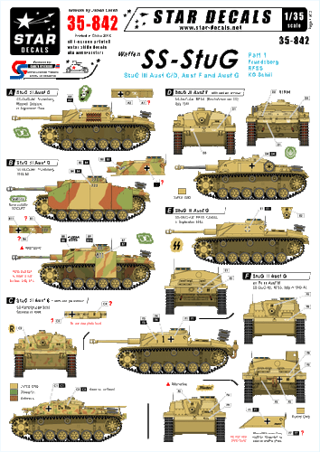 Star Decals 1/35  German STuG Part 1 STuG III Ausf C/D/F/G decals 35842 x - Picture 1 of 2