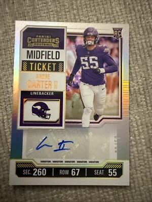 ANDRE CARTER II 2023 CONTENDERS VARIATION ROOKIE MIDFIELD RC AUTO /50 Q2532
