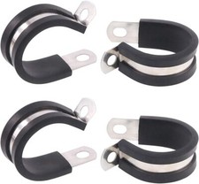  20Pcs 1-1/8 Inch (28Mm) Rubber Cushioned Insulated Clamps Stainless Steel