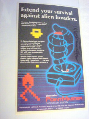 1983 Color Ad Pointmaster Competition Joystick by Discwasher, Columbia, Mo.