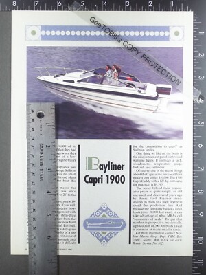 1985 1-page FEATURE on Bayliner Capri 19 1900 boat